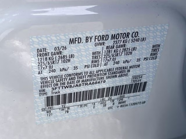 2026 Oxford White Ford Maverick XLT AWD Truck