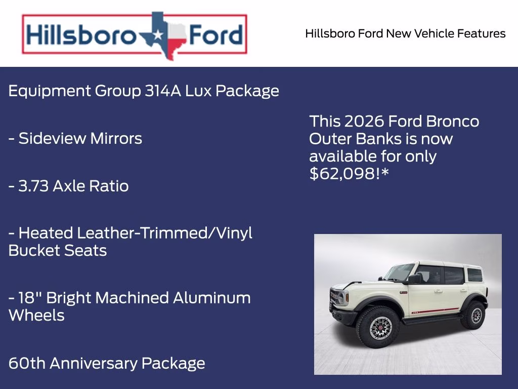 2026 Wimbledon White Ford Bronco Outer Banks 4X4 SUV