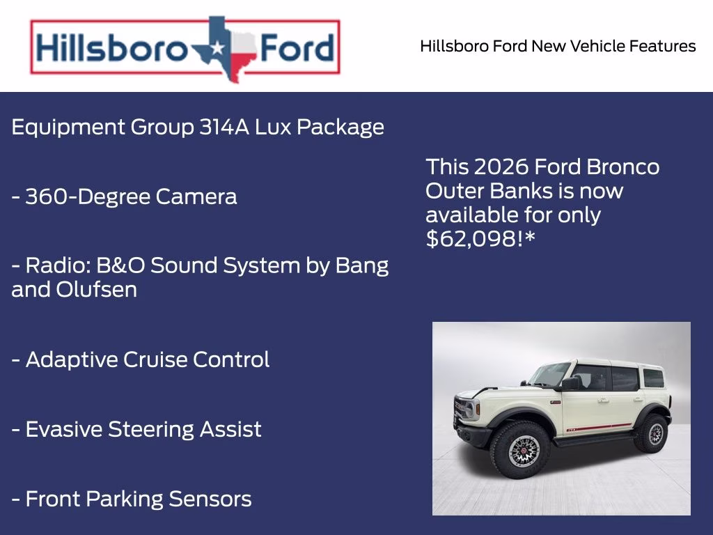 2026 Wimbledon White Ford Bronco Outer Banks 4X4 SUV
