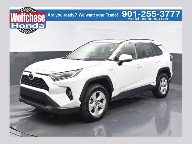 2021 Blizzard Pearl/Midnight Black Metallic Toyota RAV4 Hybrid XLE AWD SUV