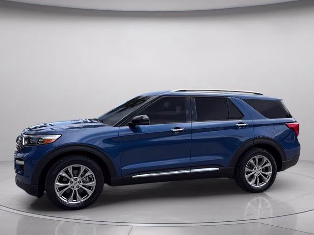 2021 Blue Metallic Ford Explorer Limited RWD SUV