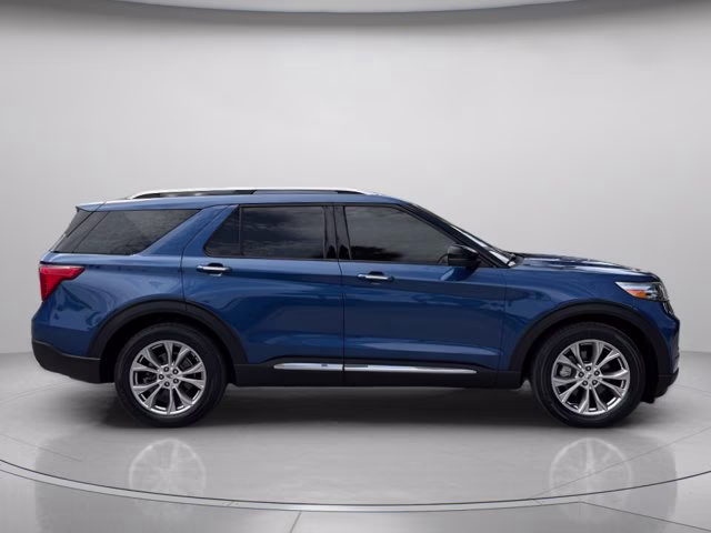 2021 Blue Metallic Ford Explorer Limited RWD SUV