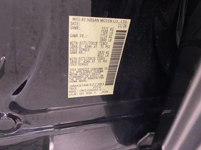 2017 Magnetic Black Nissan Titan Platinum Reserve 4X4 Truck