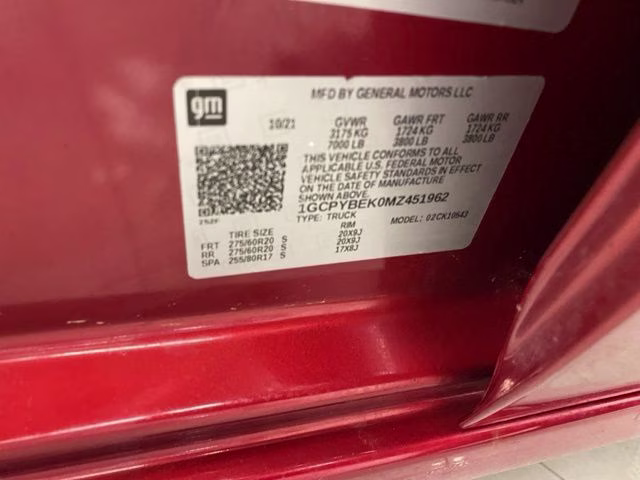 2021 Cherry Red Tintcoat Chevrolet Silverado 1500 Custom 4X4 Truck