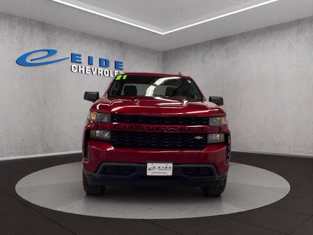 2021 Cherry Red Tintcoat Chevrolet Silverado 1500 Custom 4X4 Truck
