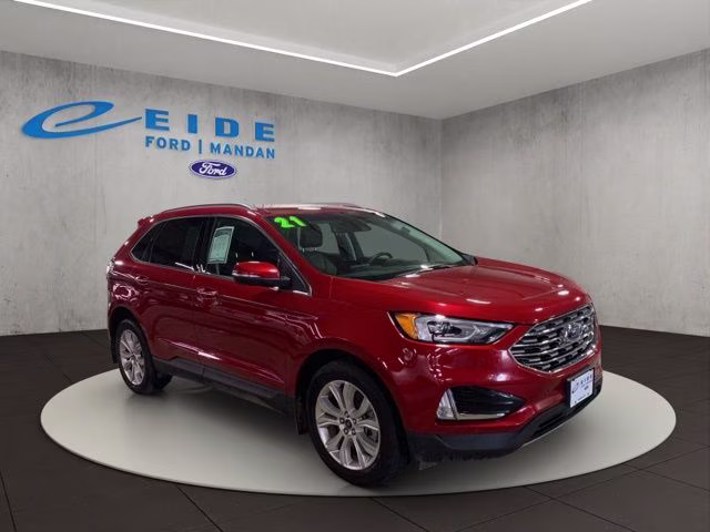 2021 Rapid Red Metallic Tinted Clearcoat Ford Edge Titanium AWD SUV