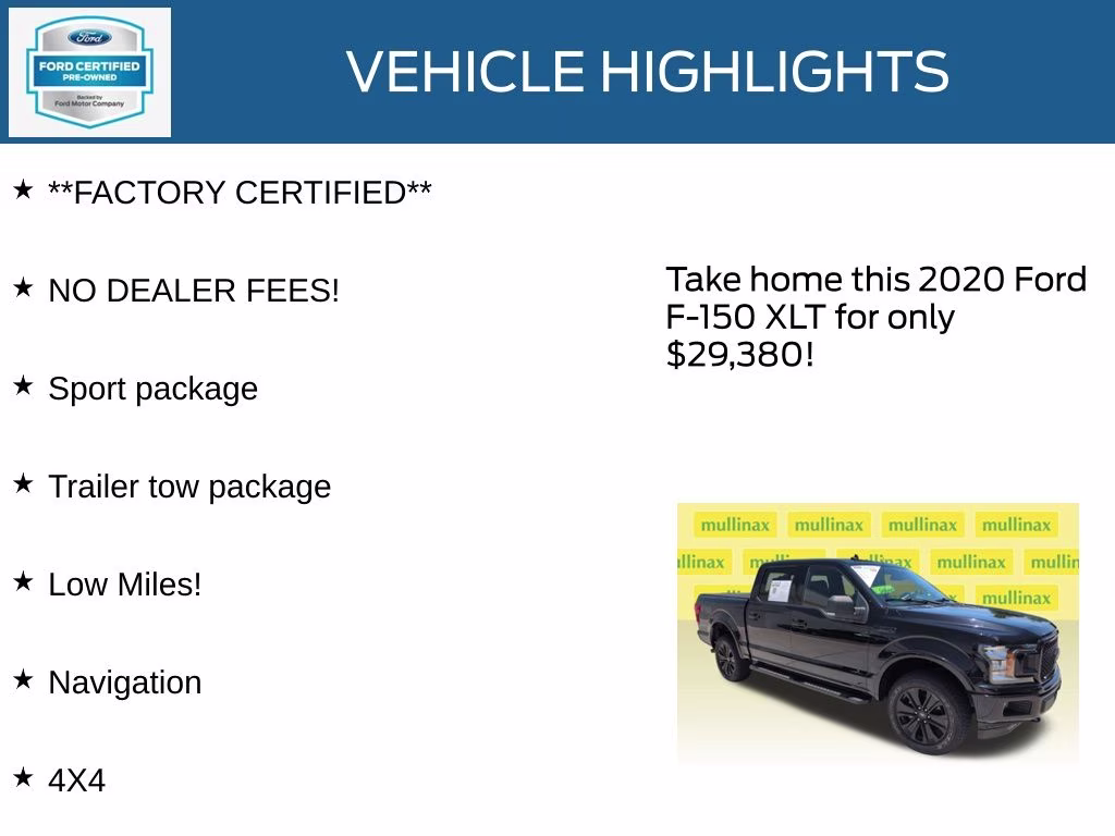 2020 Agate Black Metallic Ford F-150 XLT 4X4 Truck