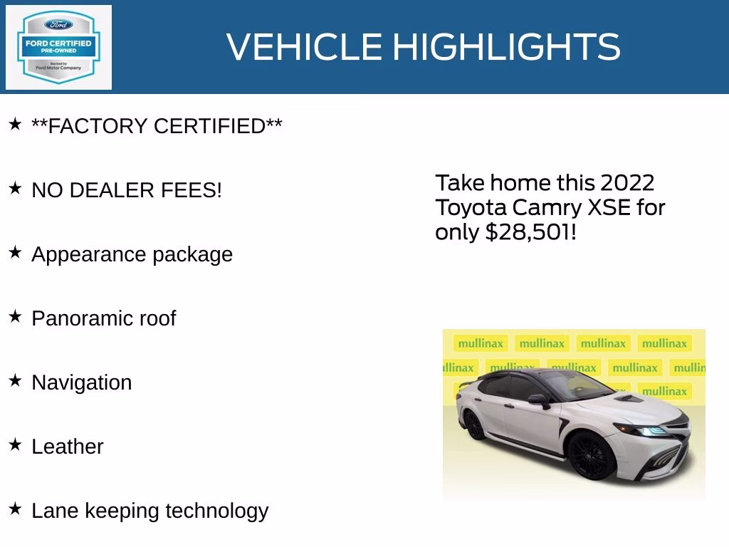 2022 Wind Chill Pearl/Midnight Black Metallic Toyota Camry XSE FWD Sedan