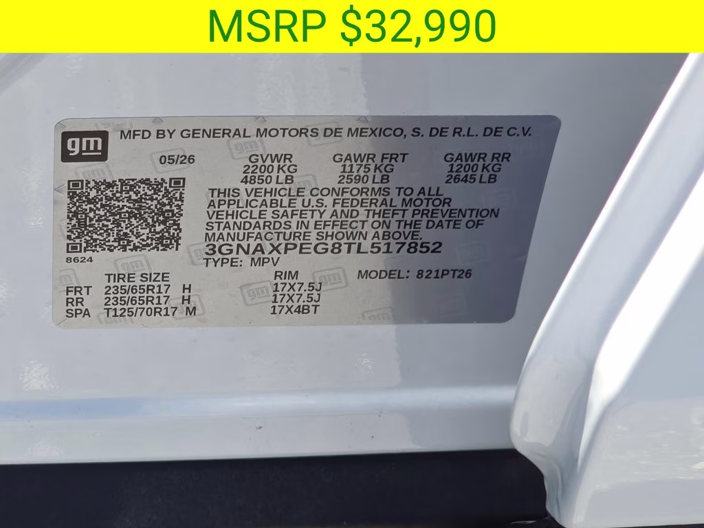 2026 Summit White Chevrolet Equinox LT AWD SUV