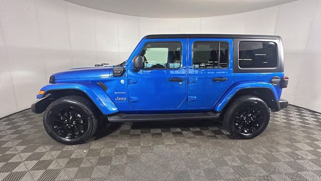 2023 Hydro Blue Pearl Coat Jeep Wrangler Sahara 4xe 4X4 SUV