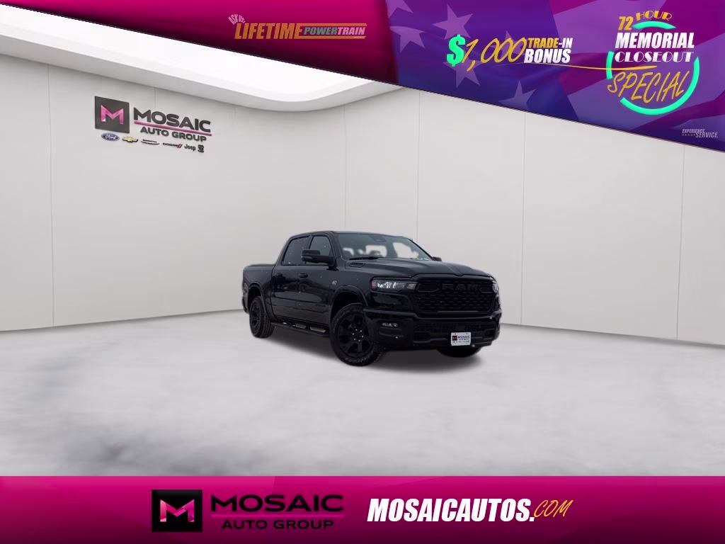 2026 Diamond Black Crystal Pearlcoat Ram 1500 Big Horn 4X4 Truck