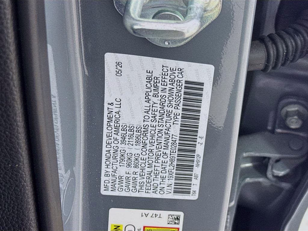 2026 Urban Gray Pearl Honda Civic Sport FWD Hatchback
