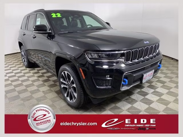 2022 Diamond Black Crystal Pearlcoat Jeep Grand Cherokee Overland 4xe 4X4 SUV