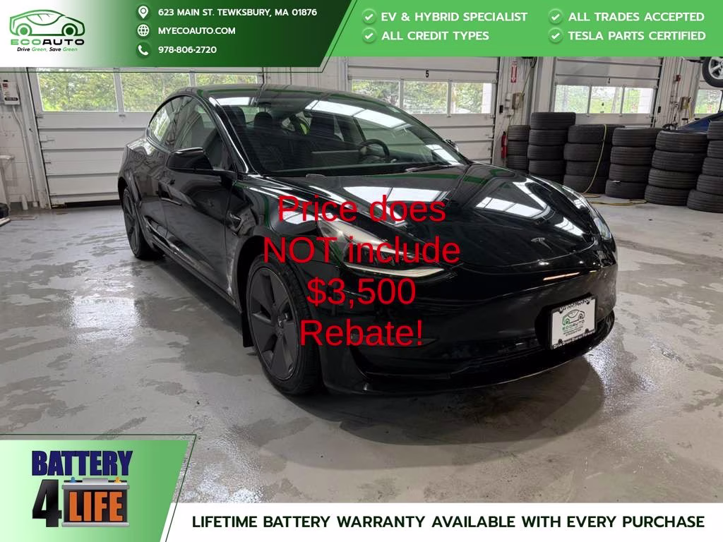 2023 Solid Black Tesla Model 3 Base RWD Sedan