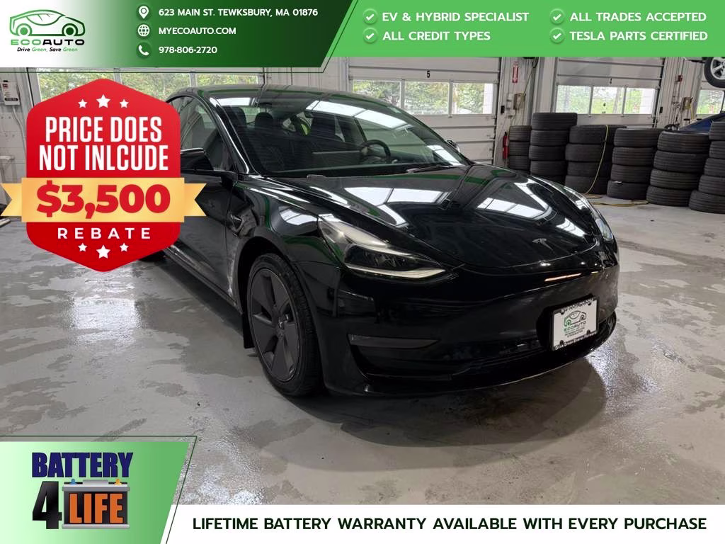 2023 Solid Black Tesla Model 3 Base RWD Sedan