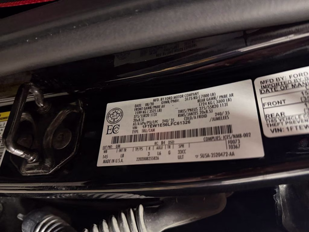 2020 Agate Black Metallic Ford F-150 Lariat FX4 Special Edition w/Tech / Tow & Twin Pan 4X4 Truck