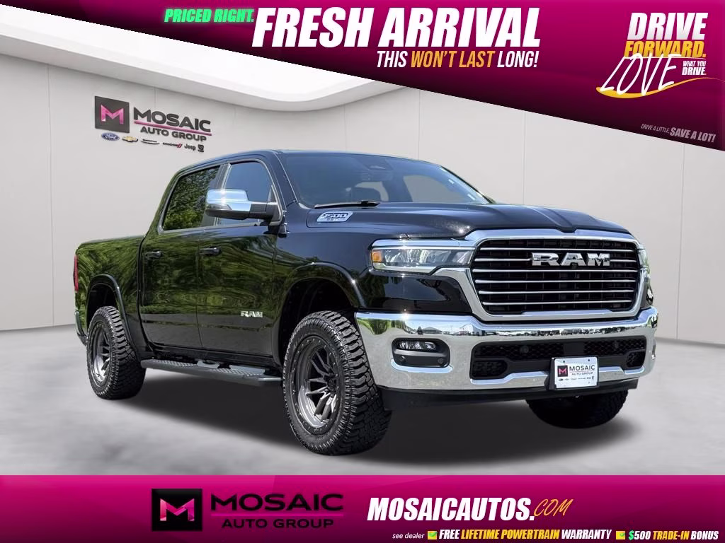 2025 Diamond Black Crystal Pearlcoat Ram 1500 Laramie 4X4 Truck