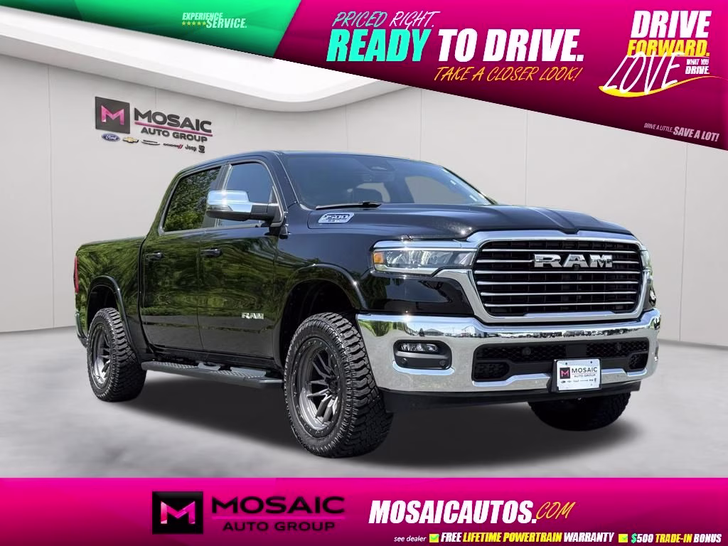 2025 Diamond Black Crystal Pearlcoat Ram 1500 Laramie 4X4 Truck