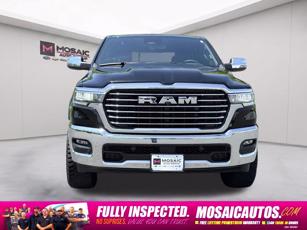 2025 Diamond Black Crystal Pearlcoat Ram 1500 Laramie 4X4 Truck