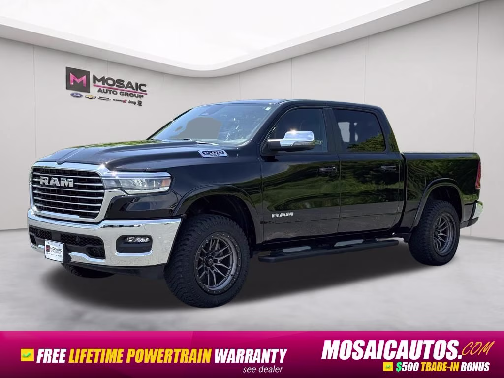 2025 Diamond Black Crystal Pearlcoat Ram 1500 Laramie 4X4 Truck