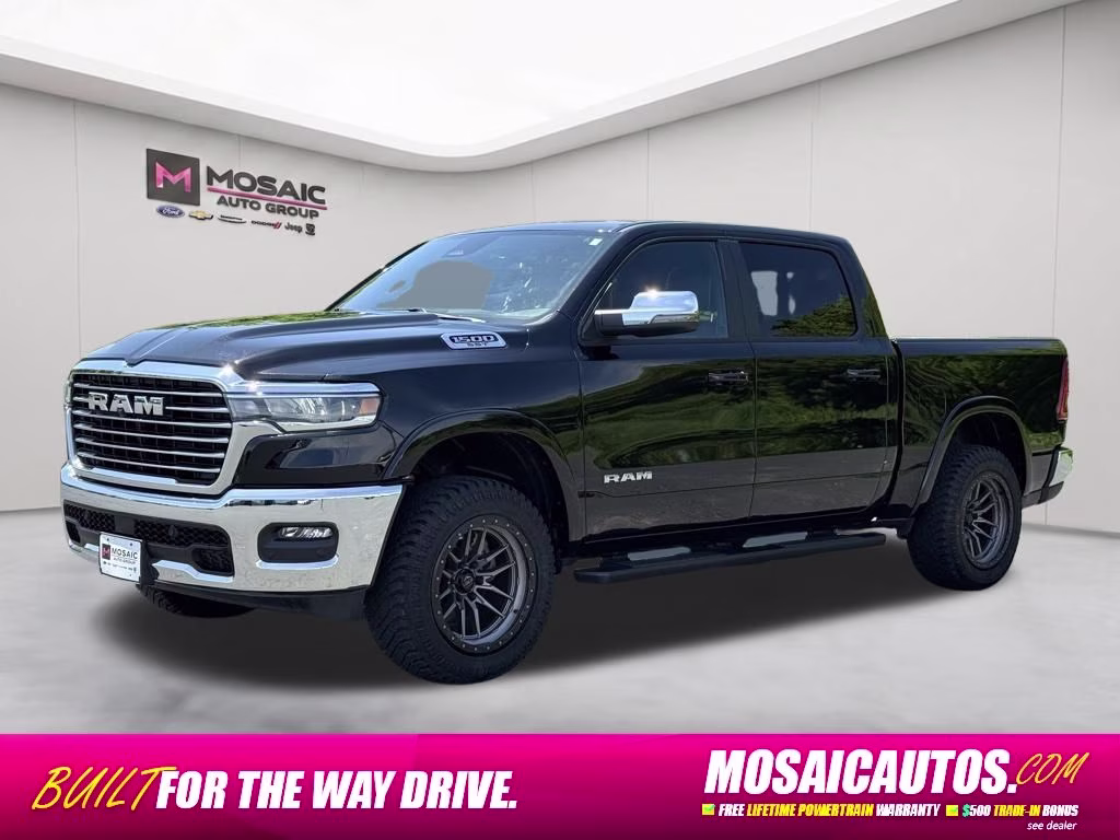 2025 Diamond Black Crystal Pearlcoat Ram 1500 Laramie 4X4 Truck