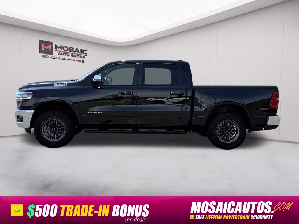 2025 Diamond Black Crystal Pearlcoat Ram 1500 Laramie 4X4 Truck