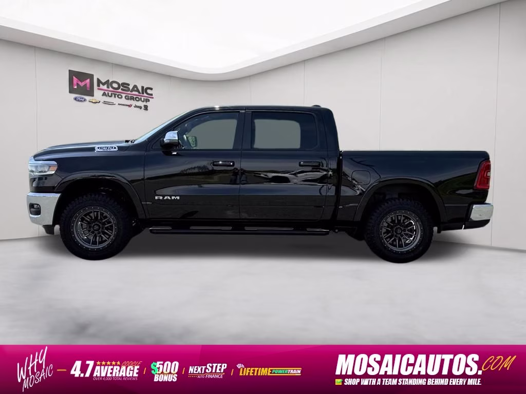 2025 Diamond Black Crystal Pearlcoat Ram 1500 Laramie 4X4 Truck