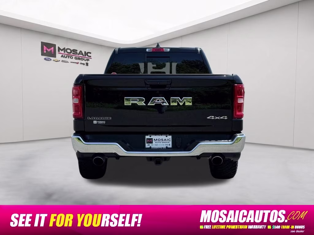 2025 Diamond Black Crystal Pearlcoat Ram 1500 Laramie 4X4 Truck