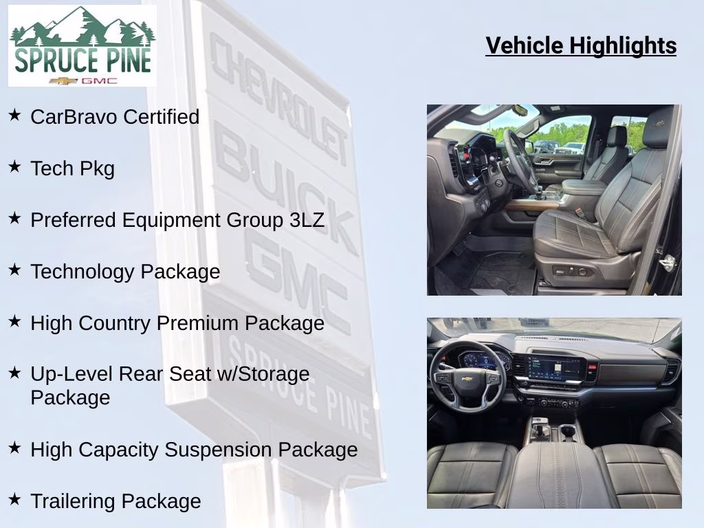 2023 Black Chevrolet Silverado 1500 High Country 4X4 Truck