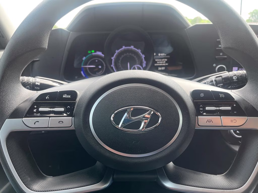2022 Ceramic White Hyundai Elantra Hybrid Blue FWD Sedan