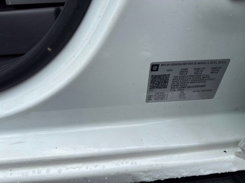 2018 Summit White GMC Sierra 1500 SLT 4X4 Truck