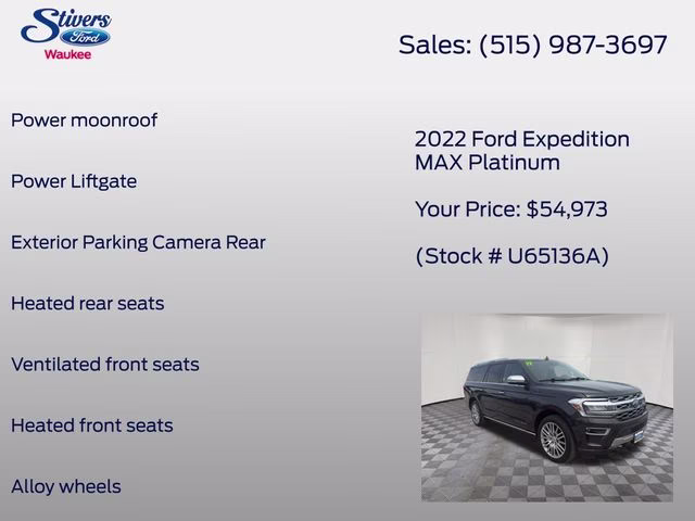 2022 Dark Matter Metallic Ford Expedition Max Platinum 4X4 SUV