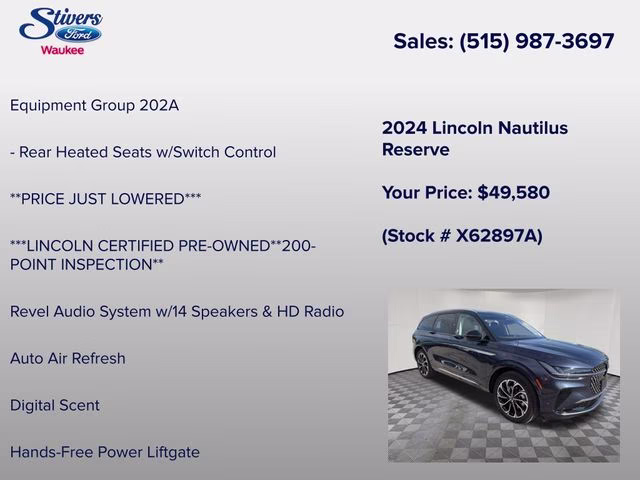 2024 Blue Panther Metallic Clearcoat Lincoln Nautilus Reserve AWD SUV