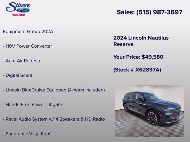 2024 Blue Panther Metallic Clearcoat Lincoln Nautilus Reserve AWD SUV