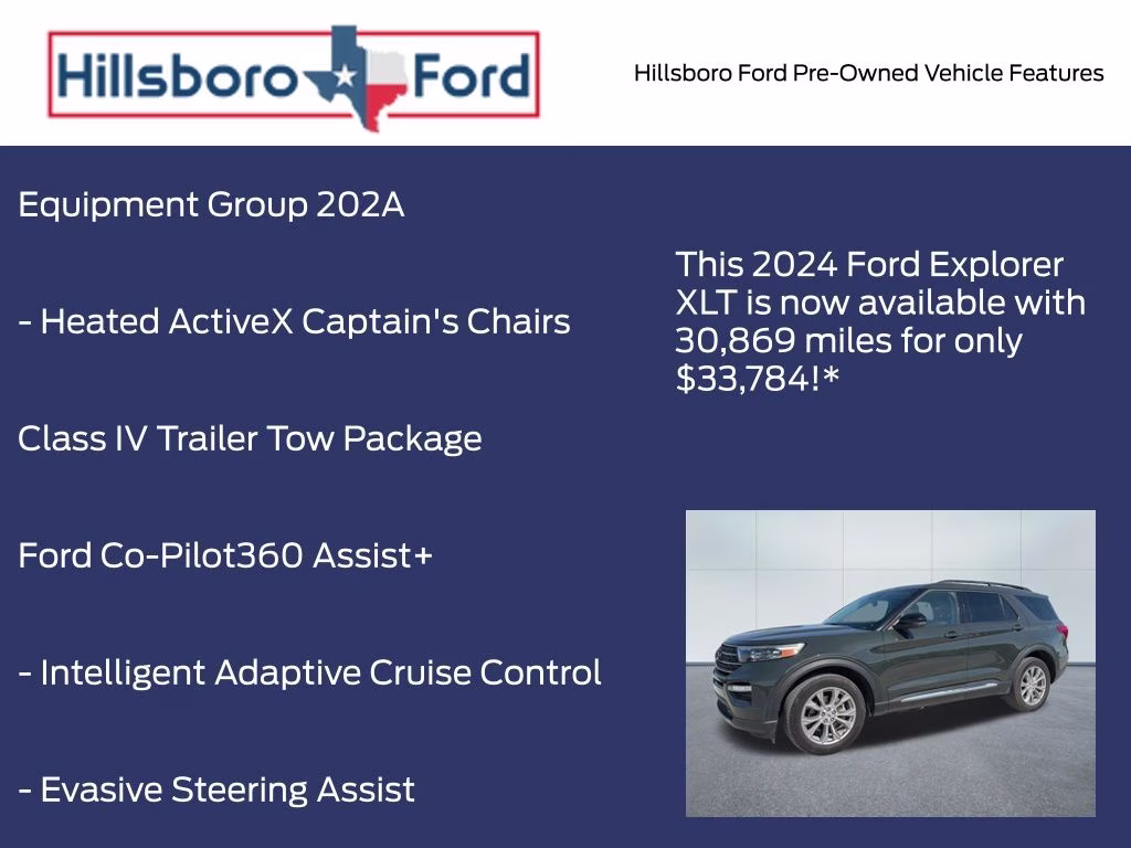 2024 Forged Green Metallic Ford Explorer XLT 4X4 SUV