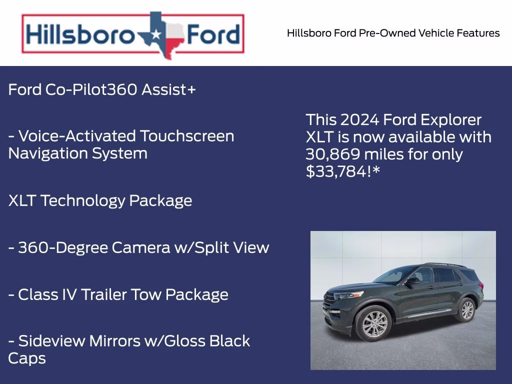 2024 Forged Green Metallic Ford Explorer XLT 4X4 SUV