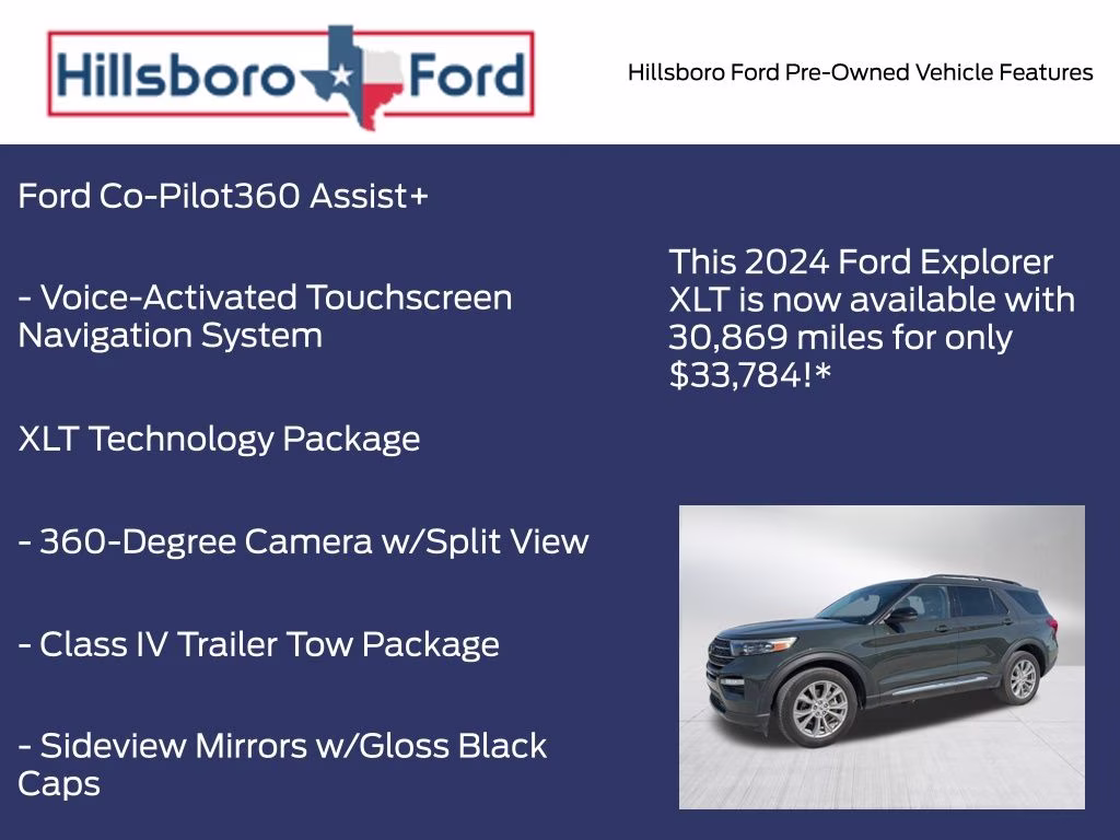 2024 Forged Green Metallic Ford Explorer XLT 4X4 SUV