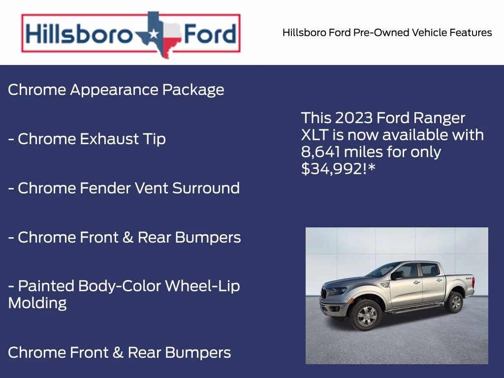 2023 Iconic Silver Metallic Ford Ranger XLT 4X4 Truck