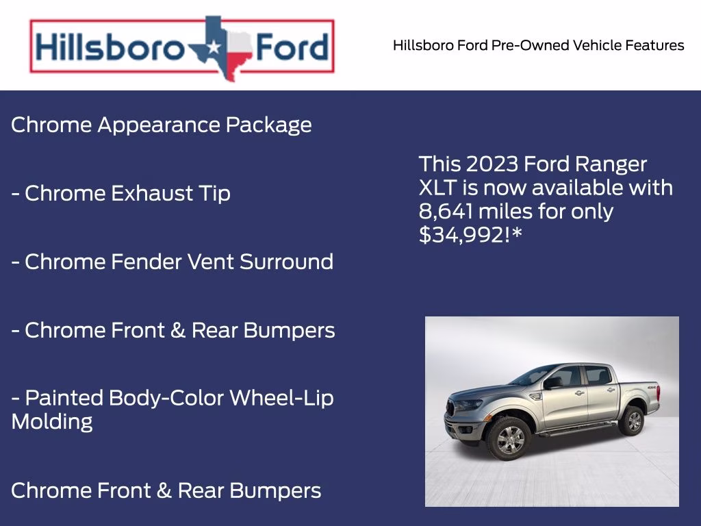 2023 Iconic Silver Metallic Ford Ranger XLT 4X4 Truck