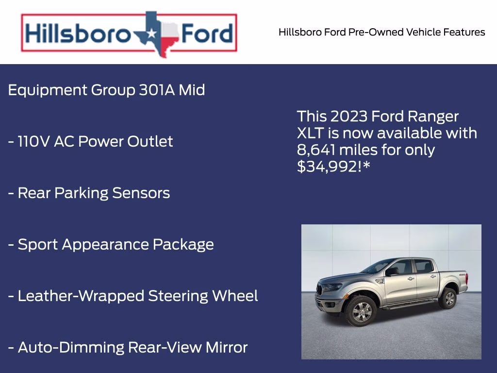 2023 Iconic Silver Metallic Ford Ranger XLT 4X4 Truck