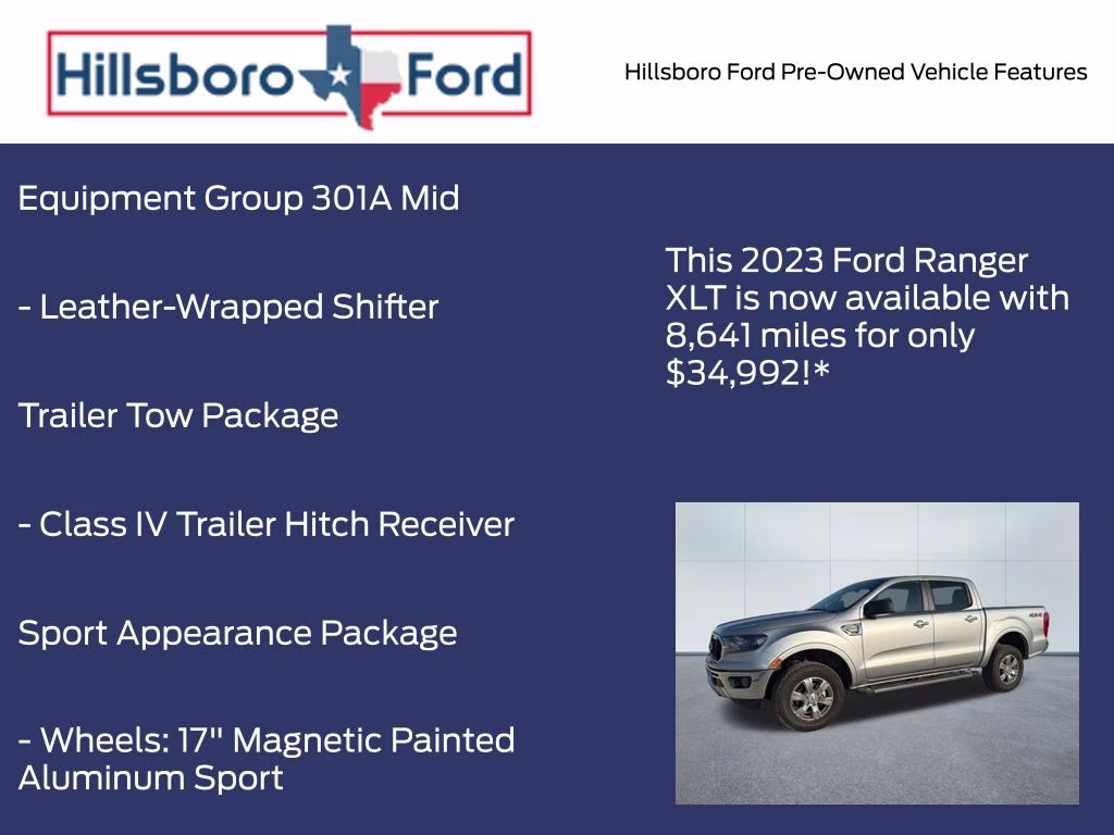 2023 Iconic Silver Metallic Ford Ranger XLT 4X4 Truck