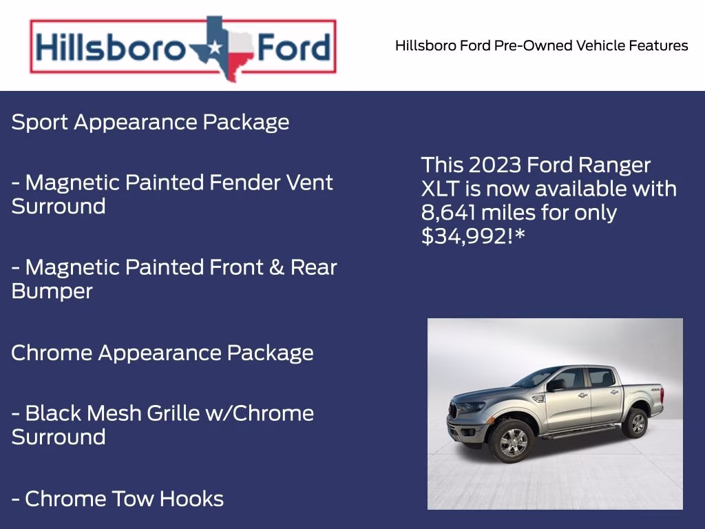 2023 Iconic Silver Metallic Ford Ranger XLT 4X4 Truck