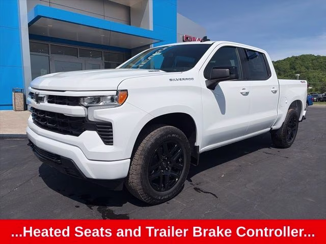 Summit White 2026 Chevrolet Silverado 1500 RST Crew Cab 4WD Pickup Truck Four-Wheel Drive 8-Speed Automatic
