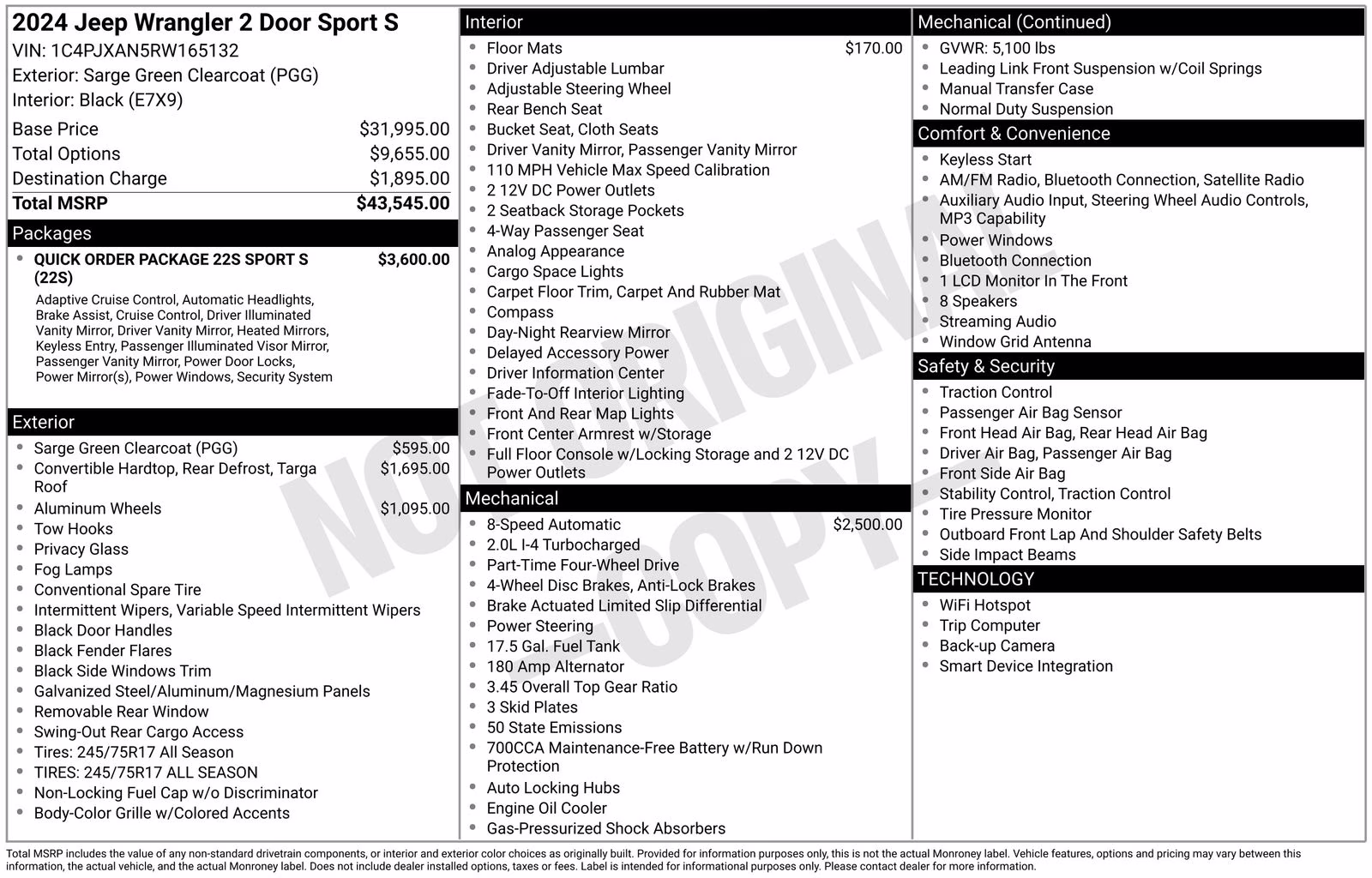 2024 Sarge Green Clearcoat Jeep Wrangler Sport S 4X4 SUV