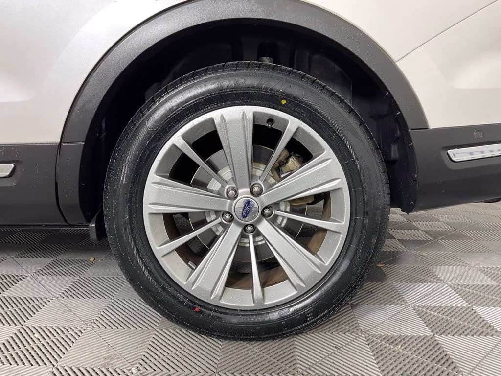 2018 White Platinum Clearcoat Metallic Ford Explorer Limited FWD SUV