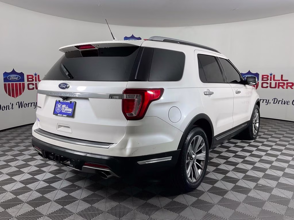 2018 White Platinum Clearcoat Metallic Ford Explorer Limited FWD SUV