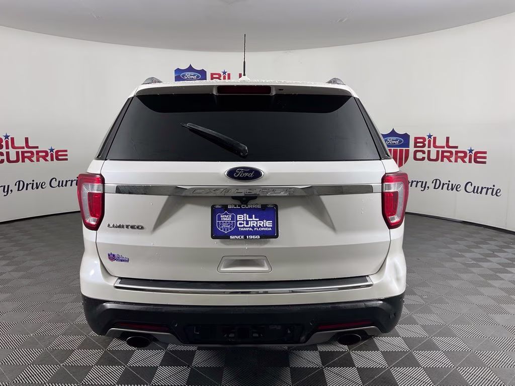 2018 White Platinum Clearcoat Metallic Ford Explorer Limited FWD SUV