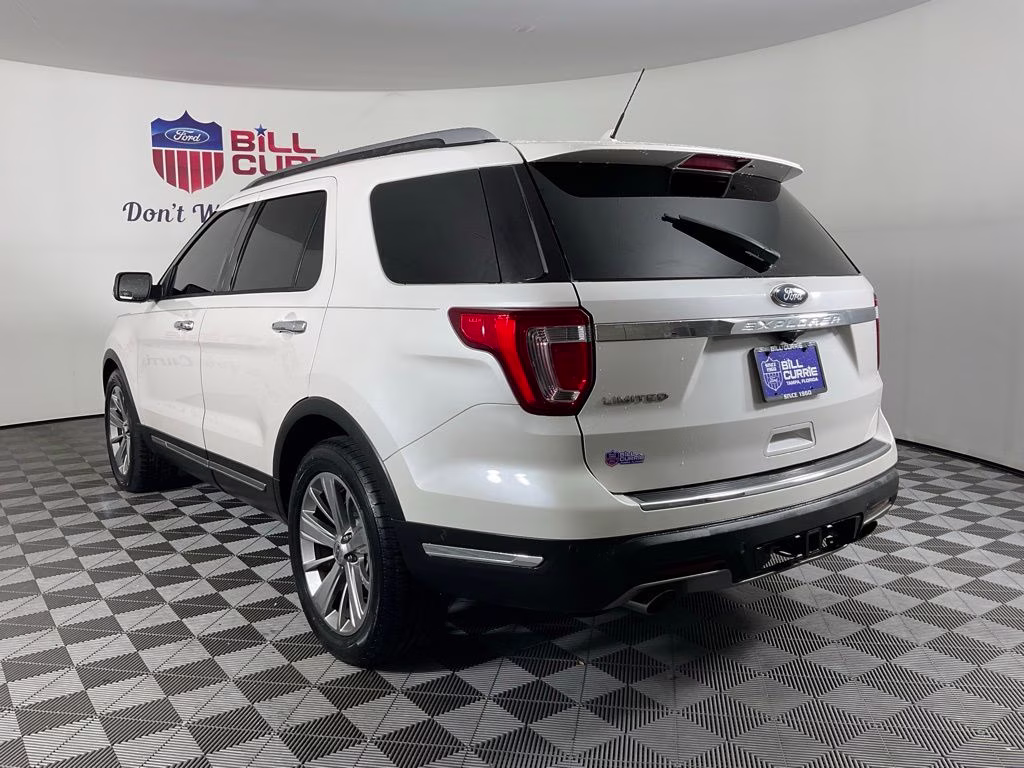 2018 White Platinum Clearcoat Metallic Ford Explorer Limited FWD SUV