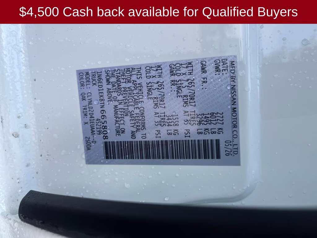2026 Glacier White Nissan Frontier PRO-4X 4X4 Truck