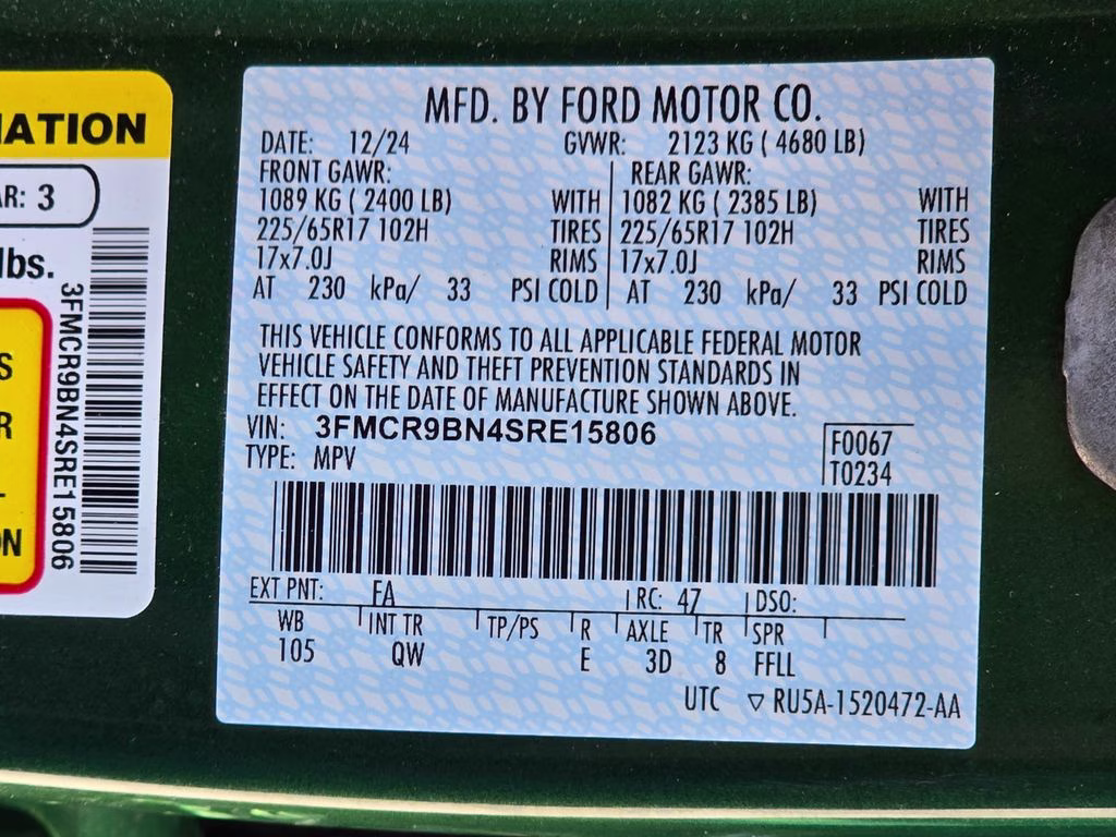 2025 Eruption Green Metallic Ford Bronco Sport Big Bend 4X4 SUV